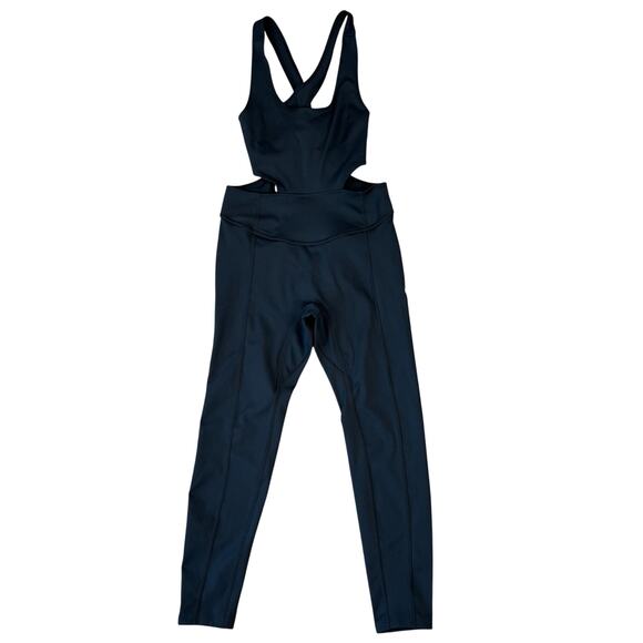 Free People Movement Black Back It Up Onesie Athletic Jumpsuit Bodysuit (Sz XS) - Picture 2 of 8